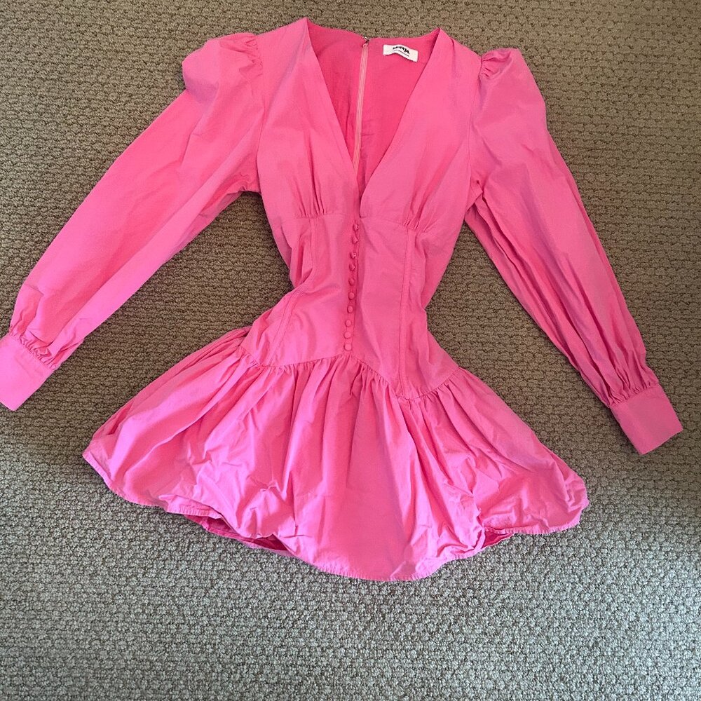 Showpo Vibrant Pink Long Sleeve Dress - Picture 2 of 5
